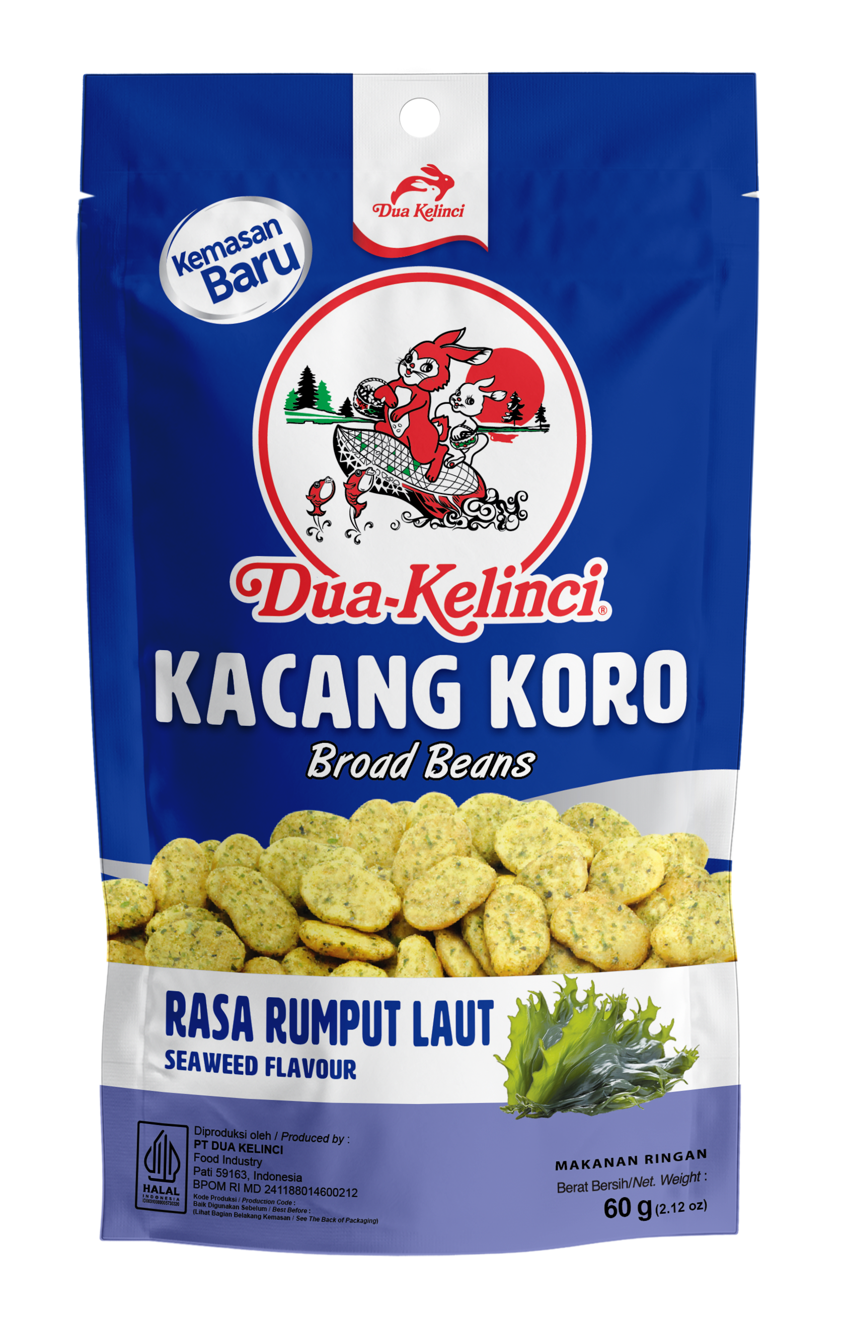 Dua Kelinci Kacang Koro Rumput Laut 60G